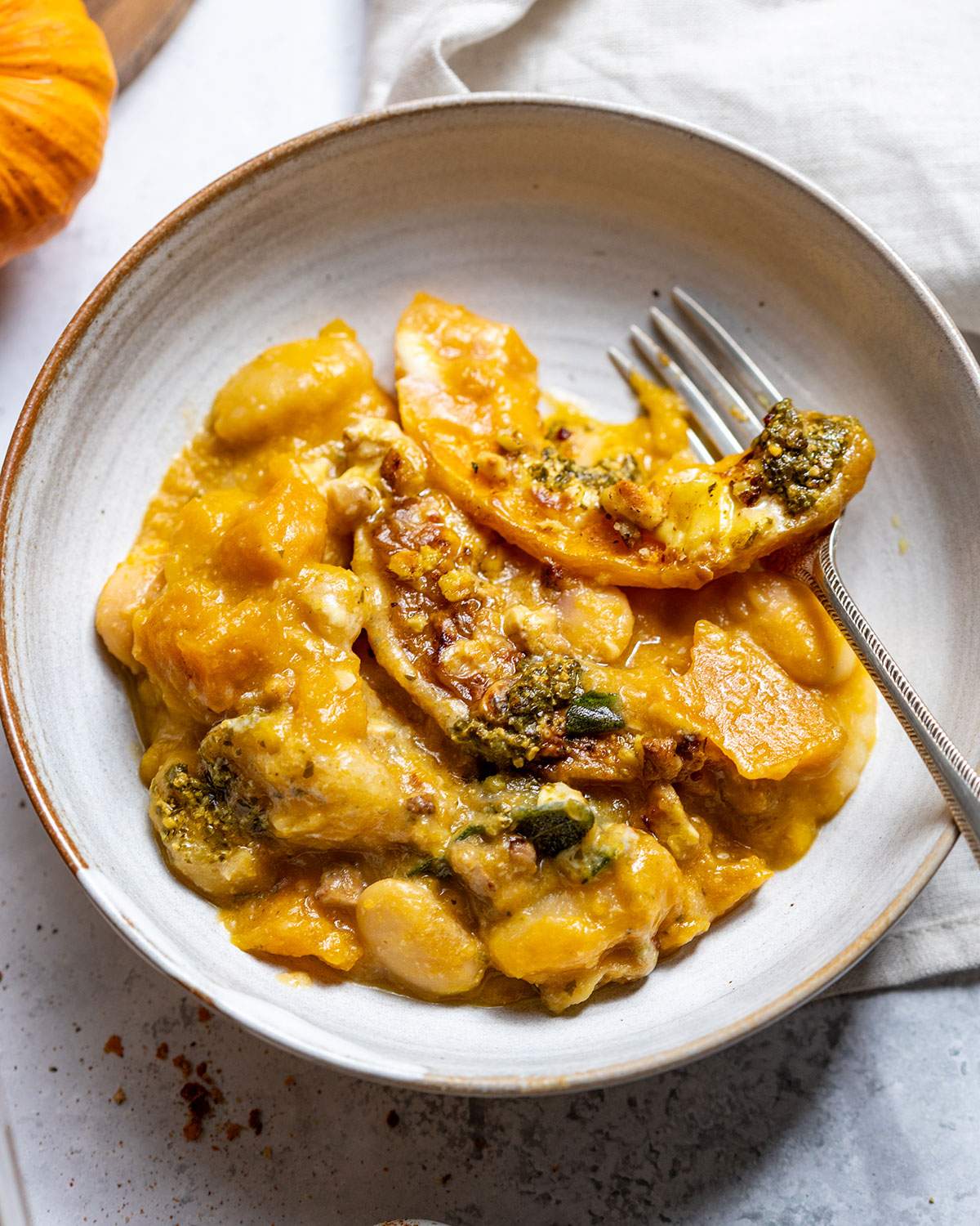 Butternut Squash Casserole in a serving bowl.