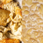 Seitan and tempeh next to each other in comparison.